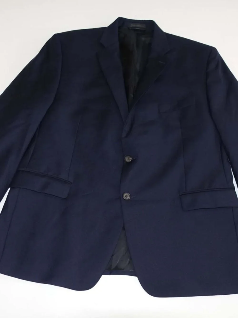 Lauren Ralph Lauren Men's Suit Jacket Size 44 Short Navy Blue 100% Wool Blazer